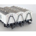 HORNBY LOT 3 WAGONS COUVERT A ESSIEUX STEF FRIGORIFIQUE HO SANS BOITE