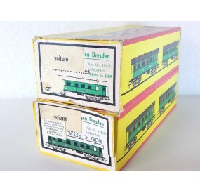 PIKO 2 VOITURES VOYAGEUR DR REF 426/37 ET 35 EN BOITE HO