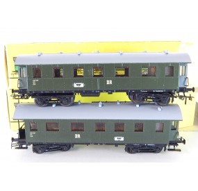 PIKO 2 VOITURES VOYAGEUR DR REF 426/37 ET 35 EN BOITE HO