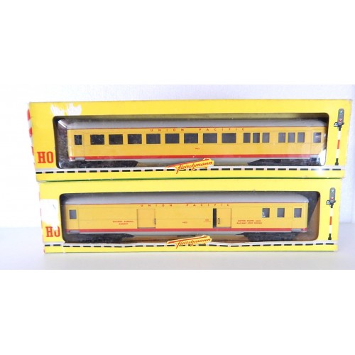 FLEISCHMANN LOT DE 2 VOITURES UNION PACIFIC ETAT NEUVE EN BOITE HO REF 1422 + 1421