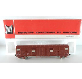 JOUEF WAGON COUVERT A BOGIES TYPE GAS HO EN BOITE ROUGE 6531