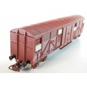 JOUEF WAGON COUVERT A BOGIES TYPE GAS HO EN BOITE ROUGE 6531