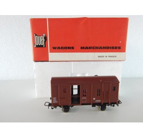 REF 6480 JOUEF WAGON COUVERT P V FIN DE CONVOIE AVEC ECLAIRAGE HO EN BOITE