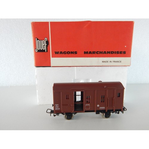 REF 6480 JOUEF WAGON COUVERT P V FIN DE CONVOIE AVEC ECLAIRAGE HO EN BOITE