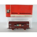 Réf 6251 - JOUEF WAGONS COUVERT UIC MARRON SERNAM HO EN BOITE ROUGE