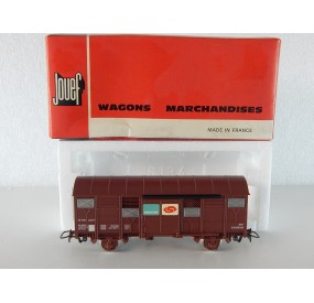 Réf 6251 - JOUEF WAGONS COUVERT UIC MARRON SERNAM HO EN BOITE ROUGE