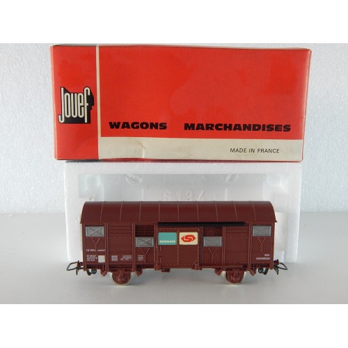 Réf 6251 - JOUEF WAGONS COUVERT UIC MARRON SERNAM HO EN BOITE ROUGE