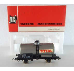 REF 6308 JOUEF UN WAGON CITERNE TOTAL GRISE A ESSIEUX HO EN BOITE ROUGE