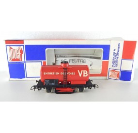 REF 6495 JOUEF WAGON NETTOYEUR DE VOIE VB JOUEF HO EN BOITE ROUGE