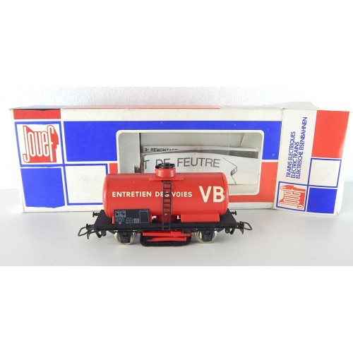 REF 6495 JOUEF WAGON NETTOYEUR DE VOIE VB JOUEF HO EN BOITE ROUGE