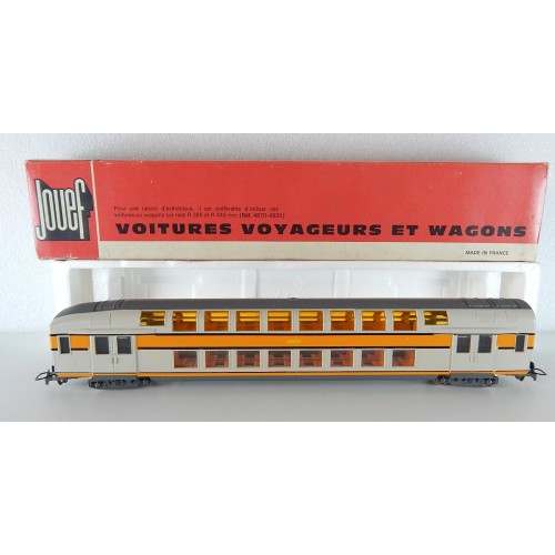 REF 5084 JOUEF VOITURE DOUBLE ETAGE 2 CL FOURGON BDe HO EN BOITE ROUGE