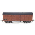 HORNBY WAGON COUVERT A BOGIES ESSIEUX BRUNIES HO SANS BOITE