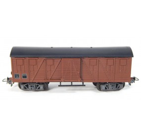 HORNBY WAGON COUVERT A BOGIES ESSIEUX BRUNIES HO SANS BOITE