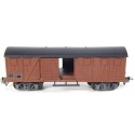 HORNBY WAGON COUVERT A BOGIES ESSIEUX BRUNIES HO SANS BOITE