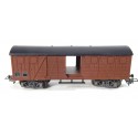 HORNBY WAGON COUVERT A BOGIES ESSIEUX BRUNIES HO SANS BOITE