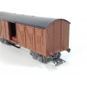 HORNBY WAGON COUVERT A BOGIES ESSIEUX BRUNIES HO SANS BOITE
