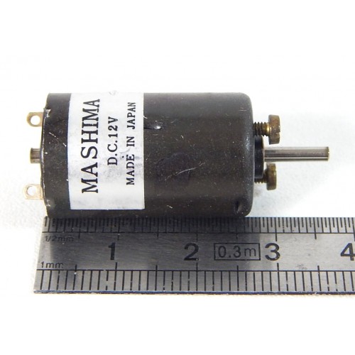 Réf 17580 - MOTEUR ROND MASHIMA 12 V. SIMPLE AXE ETAT NEUF HO 1/87