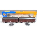 REF 4328 ROCO DEUX WAGON COUVERT ARTICULER EN BOITE HO