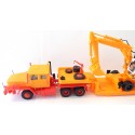 17695 KIBRI CAMION + REMORQUE SURBAISSE + GRUE CHENILLE LIEBHER HO SANS BOITE