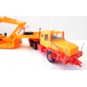 17695 KIBRI CAMION + REMORQUE SURBAISSE + GRUE CHENILLE LIEBHER HO SANS BOITE