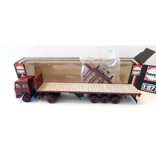 808 276 HERPA CAMION DEUTZ REMORQUE PLATEAU ETAT NEUF EN BOITE HO