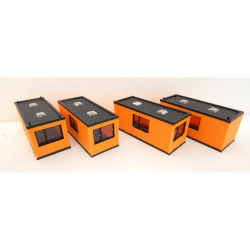 REF 17712 KIBRI LOT DE 4 CONTAINERS DE CHANTIER HO SANS BOITE