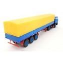 17719 KIBRI CAMIONS REMORQUE BACHER JAUNE ET BLEU HO SANS BOITE