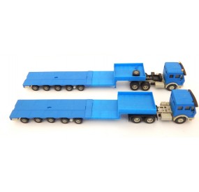 17720 KIBRI CAMIONS REMORQUE PLATEAU BLEU HO SANS BOITE