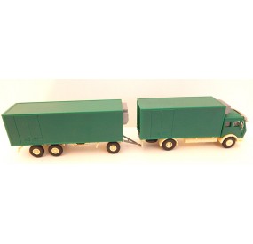 17731 KIBRI CAMION FRIGO + REMORQUE FRIGO VERT HO SANS BOITE