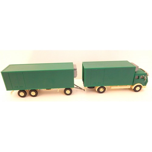 17731 KIBRI CAMION FRIGO + REMORQUE FRIGO VERT HO SANS BOITE