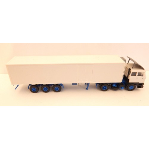 17732 KIBRI CAMION SEMI REMORQUE BLANC ET BLEU HO SANS BOITE