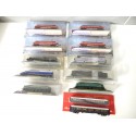 ECHELLE N 1/160 LOT DE LOCOMOTIVE ET VOITURE RAILS PERSONNAGES EN BON ETAT
