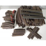 JOUEF LOT ANCIEN RAILS LAITON DROITE COURBES AIGUILLAGES AVEC BALASTE HO