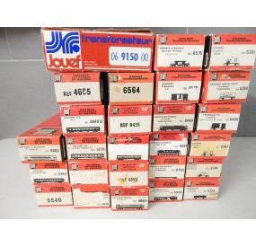 JOUEF GROS LOT DE 26 BOITES ROUGE VIDE DIFFERENTS MODELE BON ETAT HO