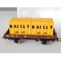 JOUEF 6450 WAGON PLAT A ESSIEUX 2 CONTAINERS BAILLY HO EN BOITE ROUGE