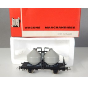 JOUEF UN WAGON CIMENTIER GRIS NEUF EN BOITE ROUGE REF 6420 HO