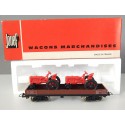 REF 6520 JOUEF WAGON PLAT + 2 TRACTEURS HO BOITE ROUGE