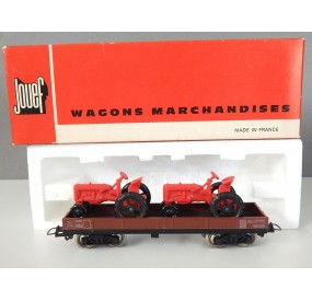 REF 6520 JOUEF WAGON PLAT + 2 TRACTEURS HO BOITE ROUGE