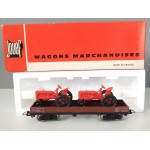 REF 6520 JOUEF WAGON PLAT + 2 TRACTEURS HO BOITE ROUGE