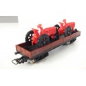 REF 6520 JOUEF WAGON PLAT + 2 TRACTEURS HO BOITE ROUGE