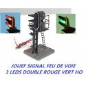 REF 17770 JOUEF SIGNAL FEU DE VOIE 3 LEDS DOUBLE ROUGE VERT HO SANS BOITE