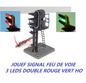 REF 17770 JOUEF SIGNAL FEU DE VOIE 3 LEDS DOUBLE ROUGE VERT HO SANS BOITE