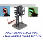 REF 17770 JOUEF SIGNAL FEU DE VOIE 3 LEDS DOUBLE ROUGE VERT HO SANS BOITE