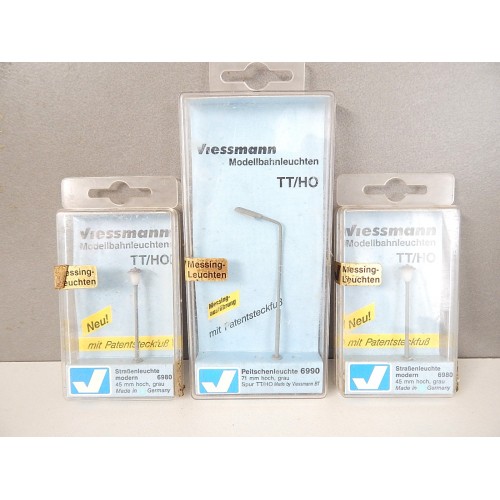 WIESSMANN LOT DE 3 LAMPADAIRE NEUF EN BOITE HO 2 X 6980 1 X 6990