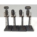Rél 17776 LOT DE 4 FEU DE VOIE MARQUE DISQUE ROUGE HO