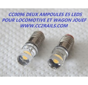CC0096 DEUX AMPOULES E5 A LEDS POUR LOCOMOTIVE ET WAGON JOUEF HO