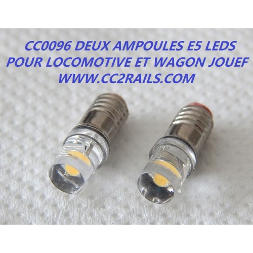 CC0096 DEUX AMPOULES E5 A LEDS POUR LOCOMOTIVE ET WAGON JOUEF HO