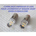 CC0096 DEUX AMPOULES E5 A LEDS POUR LOCOMOTIVE ET WAGON JOUEF HO