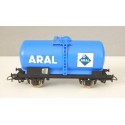 JOUEF UN WAGON CITERNE BLEU A ESSIEUX ARAL HO SANS BOITE