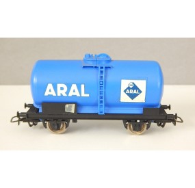 JOUEF UN WAGON CITERNE BLEU A ESSIEUX ARAL HO SANS BOITE